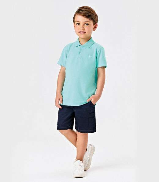 Camisa Polo Infantil Trick Nick Azul