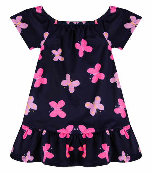 Vestido Infantil Estampado Infinita Cor Azul