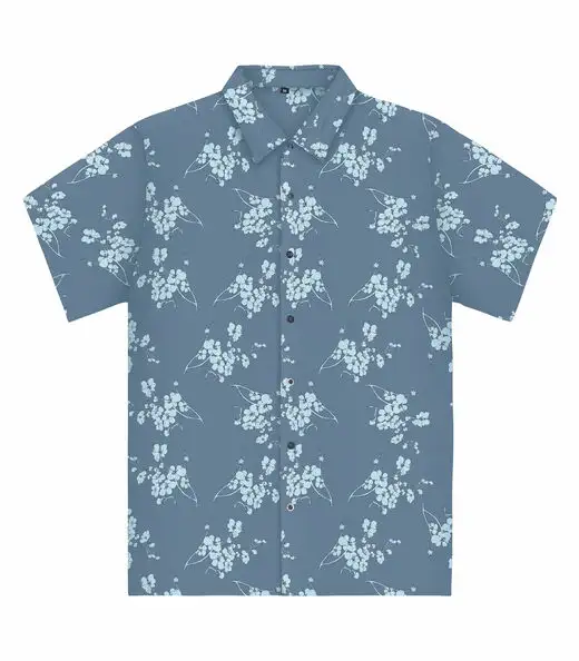 Camisa Masculina Em Tricoline Diametro Azul