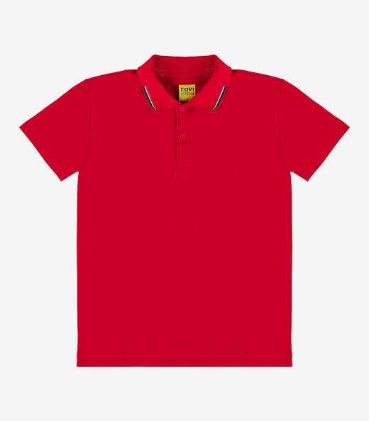 Polo Infantil Em Meia Malha Rovi Kids Vermelho