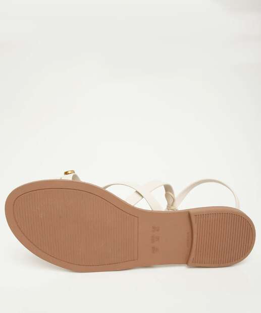 Sandália Feminina Rasteira Tiras Tachas