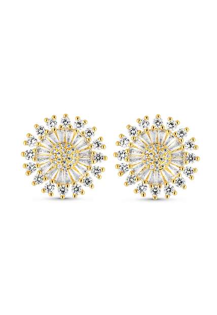 Image_Brinco Semijoia Redondo Cravejado Com Zircônias Cristal Banho Em Ouro 18 k