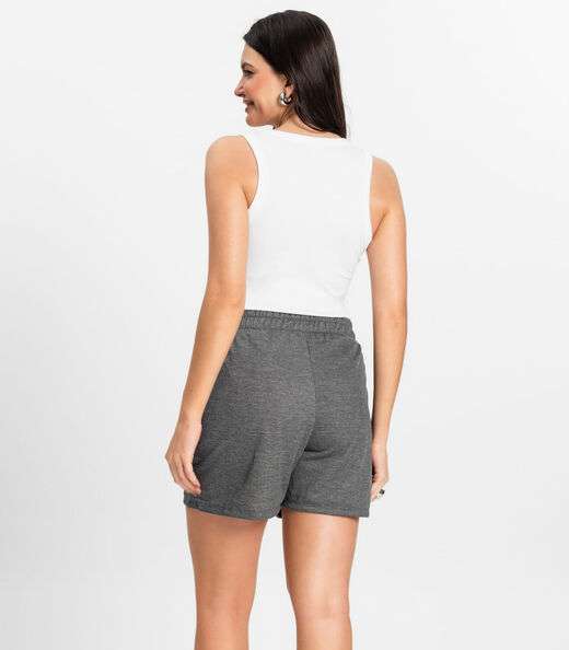 Bermuda Feminina em Viscose Sarjada Pesada Rovitex Preto