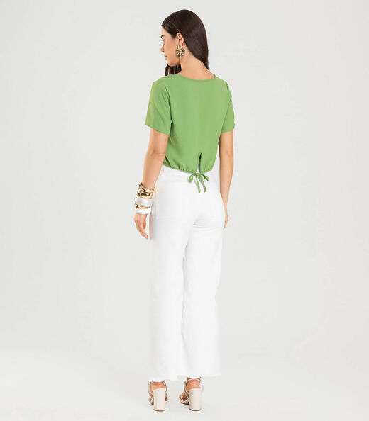 Blusa Feminina Manga Curta Infinita Cor Verde