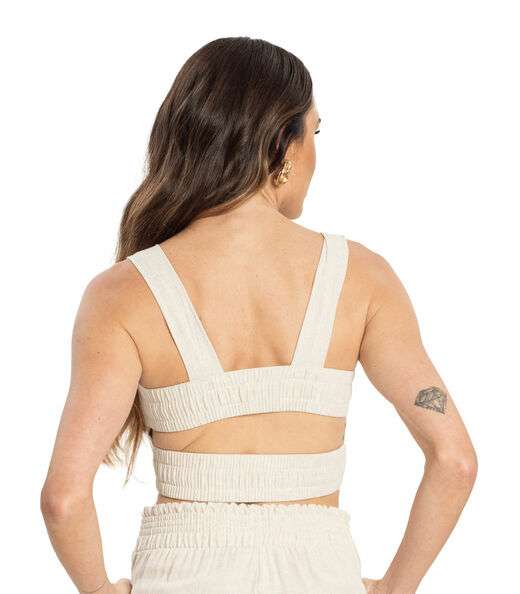 Top Linho Strong Endless Bege