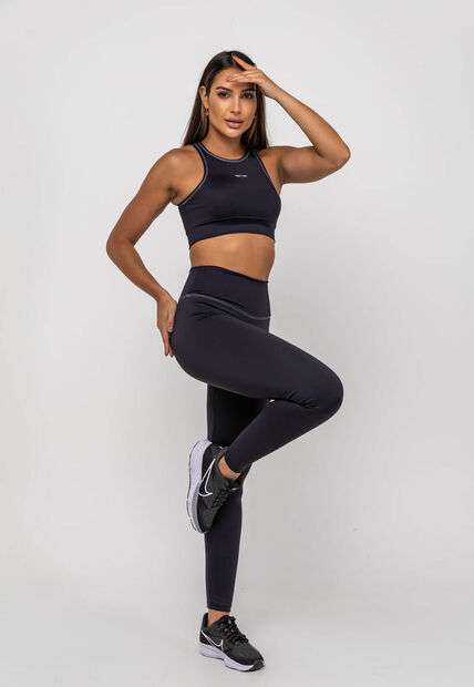 Top Suplex Poliamida Costura Preto Salvatore