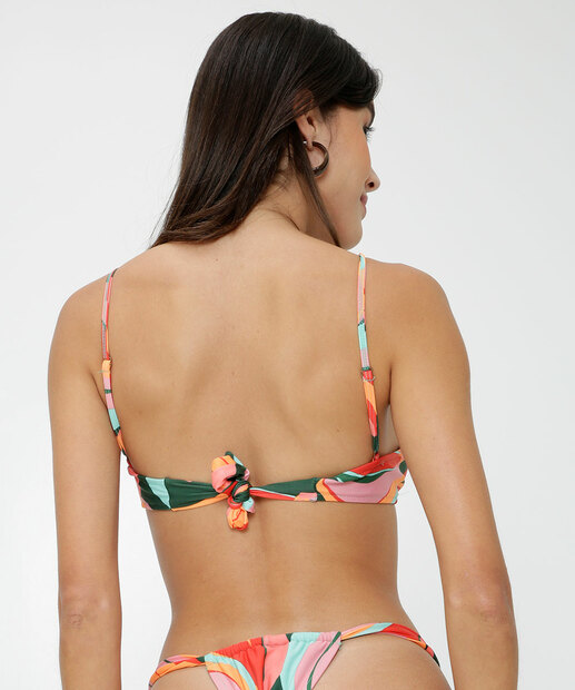 Top Biquíni Estampa Tropical Bojo Removível Marisa