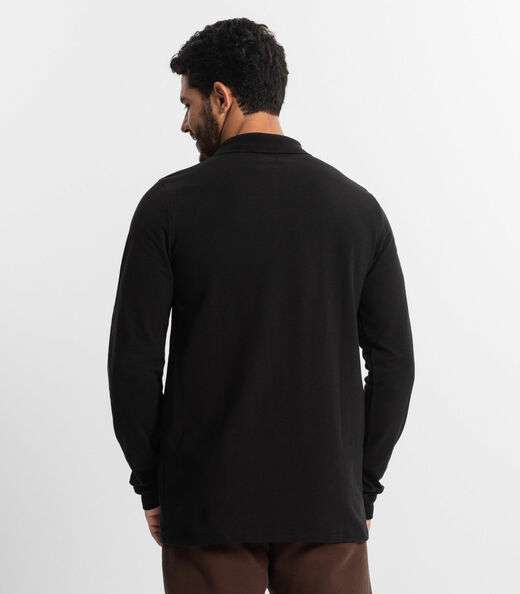 Polo Masculina Manga Longa Diametro Preto