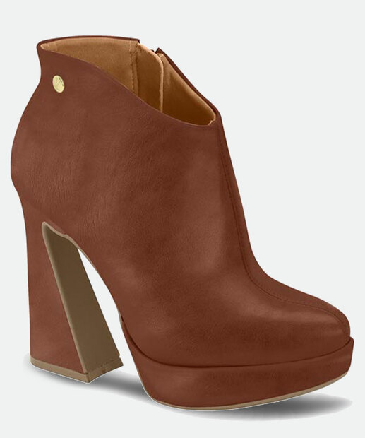 Bota Feminina Ankle Boot Salto Grosso Meia Pata Vizzano