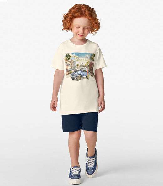 Conjunto Camiseta com Bermuda Trick Nick Off White