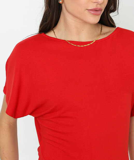 Blusa Feminina Manga Morcego Marisa Vermelho
