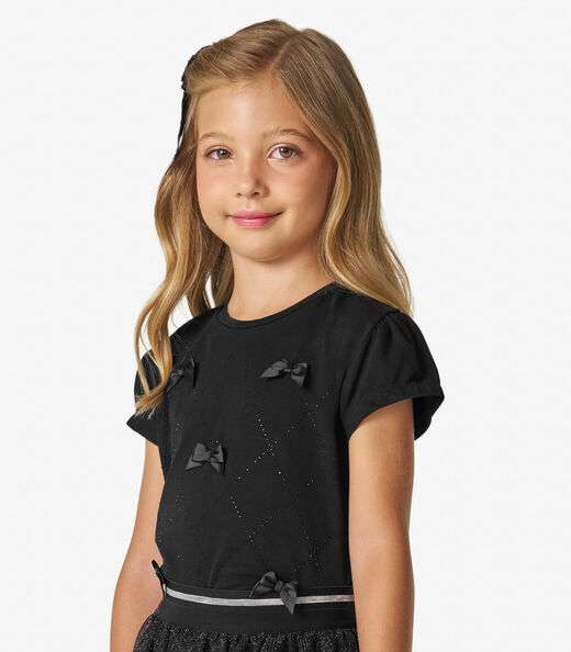 Conjunto Infantil Blusa com Saia Trick Nick Preto