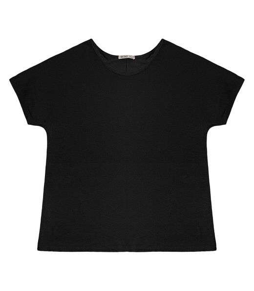 Blusa Manga Curta Feminina Plus Size Secret Glam Preto