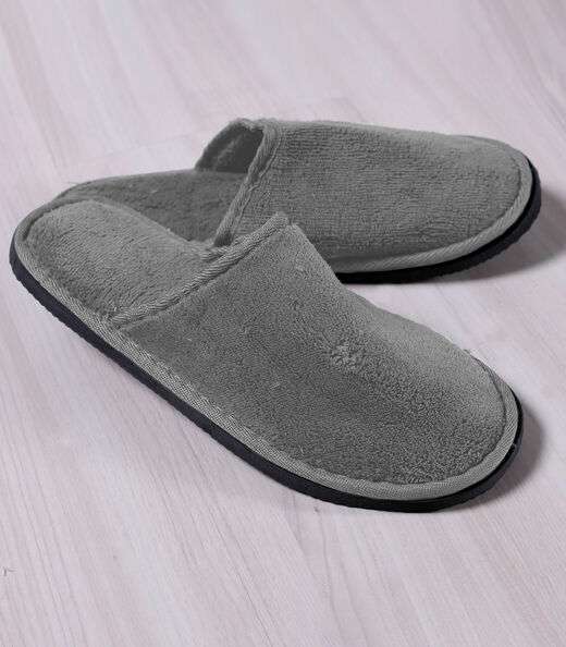 Image_Pantufa Masculina Em Plush Bene Casa Cinza