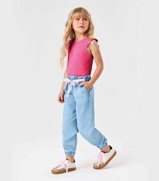 Calça Infantil Clochard Jeans Trick Nick Azul