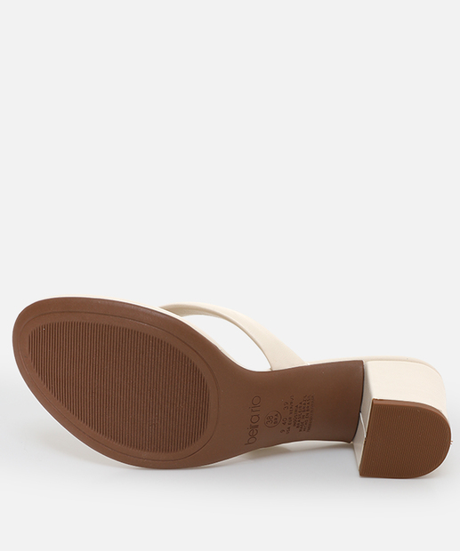 Tamanco Feminino Salto Grosso Beira Rio Off White