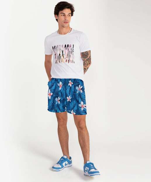 Bermuda Masculina Surf Estampa Floral Rock & Soda
