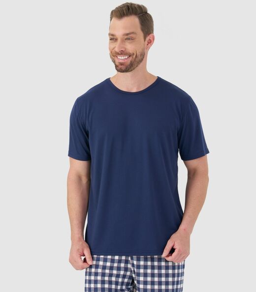 Pijama Curto Masculino Mensageira Da Paz Azul