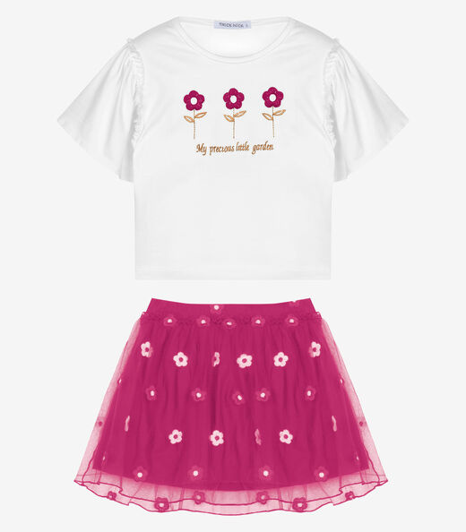 Image_Conjunto Infantil Blusa Com Saia Trick Nick Branco