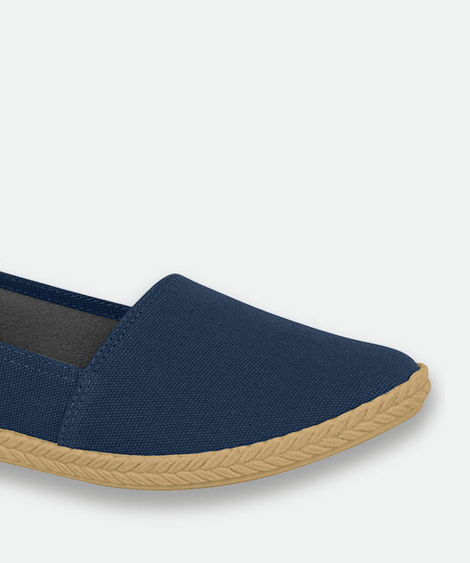 Alpargata Feminina Nobuck Bico Redondo Moleca Azul