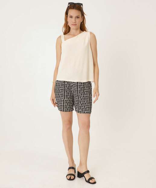 Short Cintura Alta Feminino Estampado Marisa
