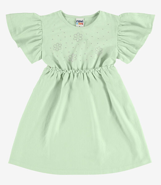 Image_Vestido Infantil Malha Texturizada Rovi Kids Verde