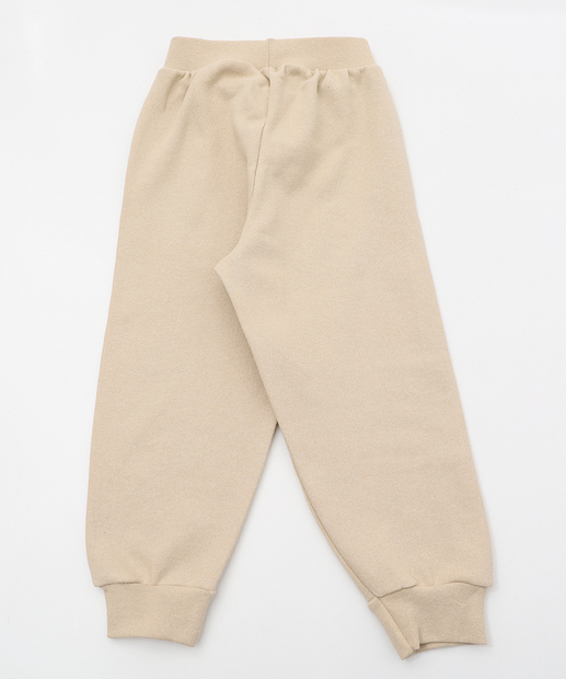 Calça Infantil Jogger Moletom Mickey Tam 1 a 3 Bege