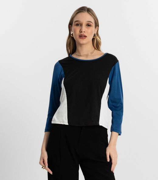 Image_Blusa Manga 7/8 Rovitex Azul