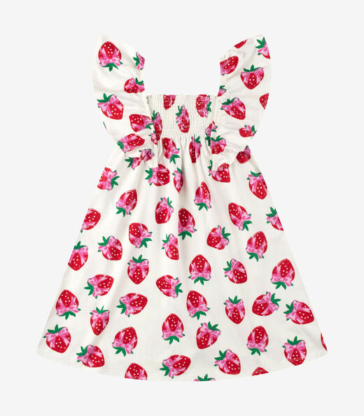 Vestido em Meia Malha Menina Rovi Kids Bege