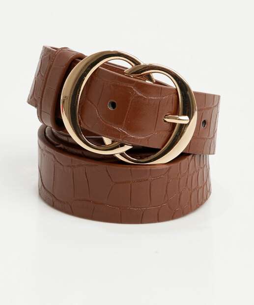Image_Cinto Feminino Textura Croco Fivela Marisa Marrom