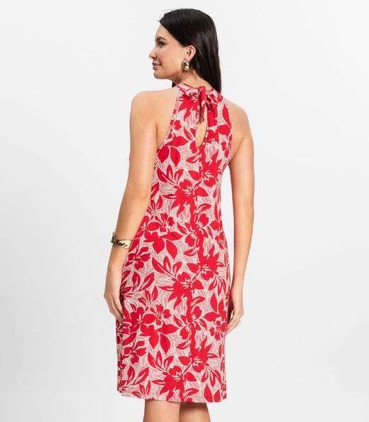 Vestido Curto em Viscotorcion Rovitex Vermelho