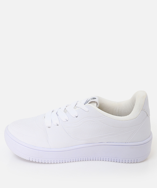 Tênis Infantil Casual Recorte Textura Branco