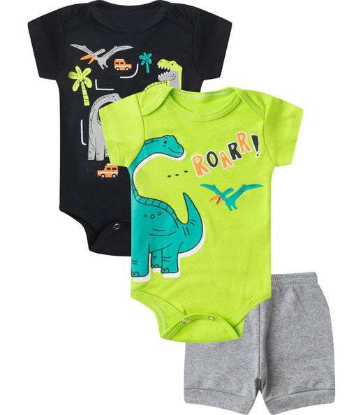 Image_Kit Body Infantil Curto 3 Peças Select Preto