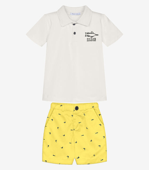 Image_Conjunto Infantil Polo Com Bermuda Trick Nick Bege
