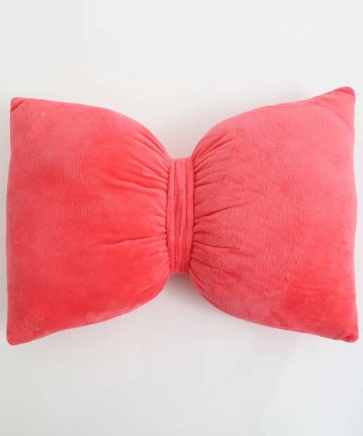 Almofada Laço Decorativa Plush Marisa Rosa