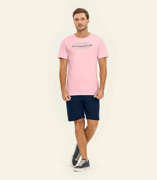 Camiseta Meia Malha Masculina Diametro Rosa