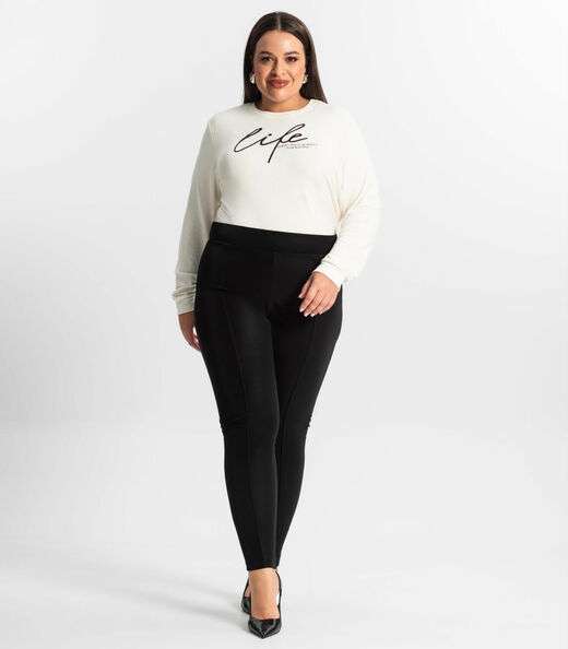 Blusão Feminino Plus Size Secret Glam Bege
