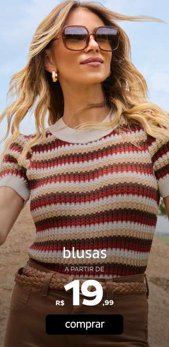 Blusas a partir de R$19,99