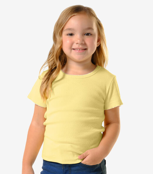 Conjunto Infantil Blusa E Shorts Jeans Trick Nick Amarelo