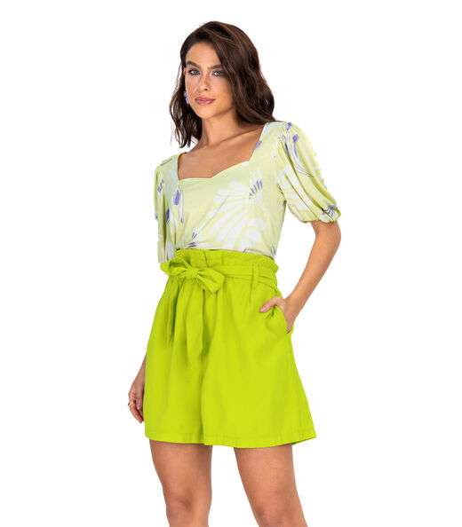 Shorts Feminino Em Sarja Endless Verde