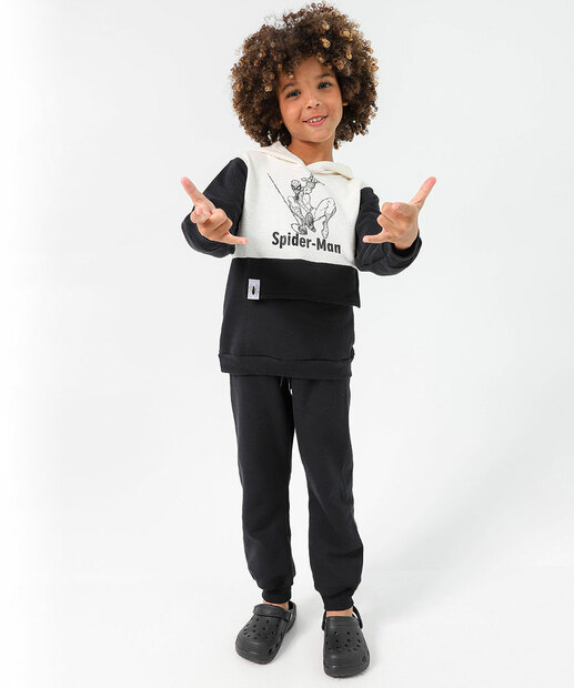 Image_Conjunto Infantil Moletom Homem Aranha Tam 4 a 10 Preto