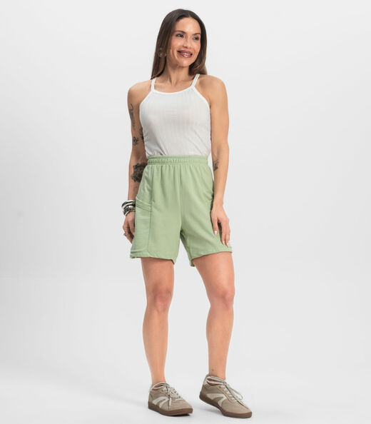 Shorts Feminino Moletinho Infinita Cor Verde