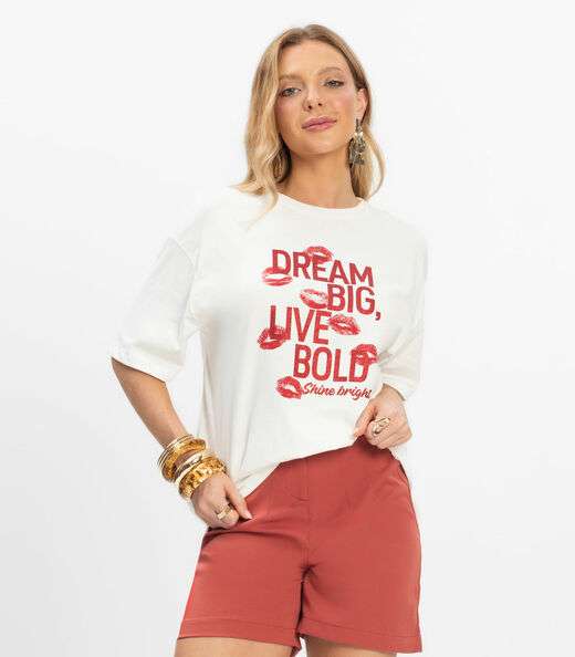 Image_T- Shirt Overzised Meia Malha Feminina Rovitex Bege