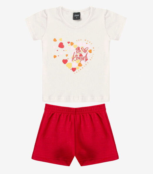 Conjunto Infantil Curto Verão Menina Select Bege
