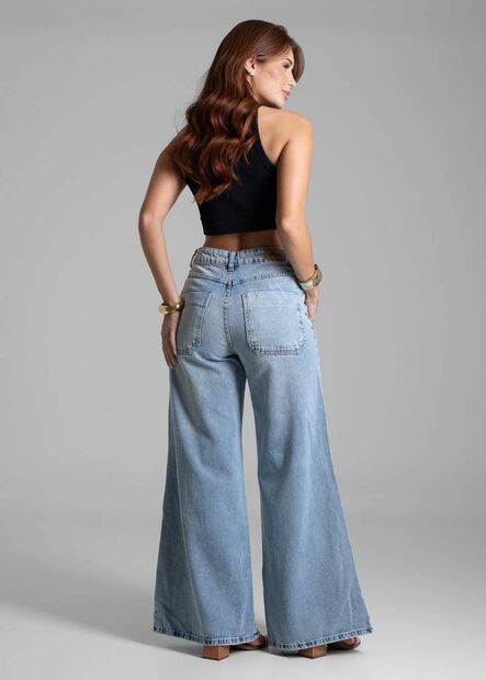 Calça Jeans Sawary Super Wide Leg - 281828