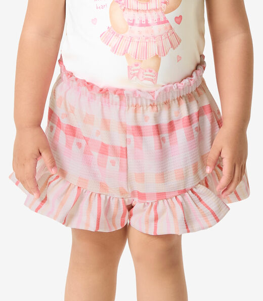 Conjunto Blusa Com Shorts Infantil Rovi Kids Rosa