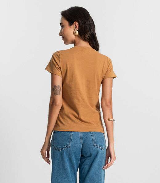 Blusa Feminina Meia Malha 30 Básica KO Marrom