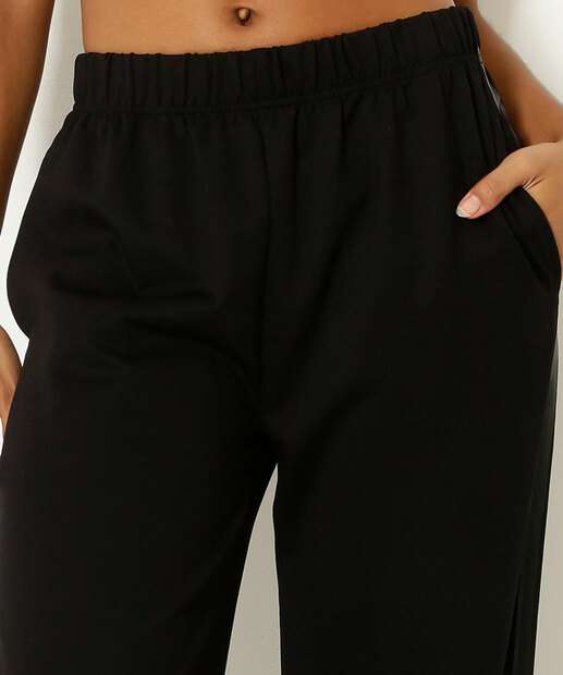 Calça Wide Leg Feminina Bolsos Marisa 