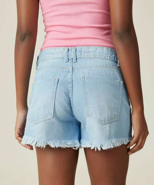 Short Jeans Feminino Boyfriend Puídos