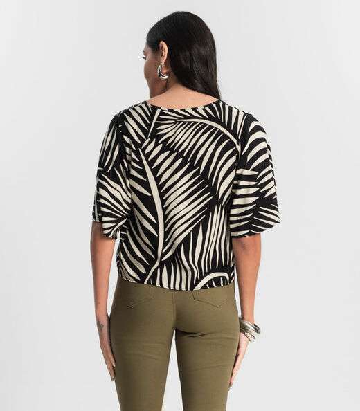 Blusa Feminina Estampada Rovitex Preto